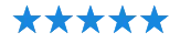 Five blue stars representing a five-star rating.