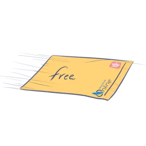 Free Standard Delivery - Brown Envelope flying through the air