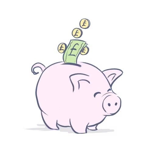 Save between £40 - £60 - Illustration of a Piggy Bank